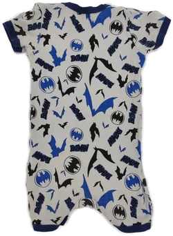 Bodys 2 tlg., "BATMAN", kurzarm mit Rundhalsausschnitt, blau mit Aufdruck und kurzem Bein, Größe 74/80 – Vorschau 4