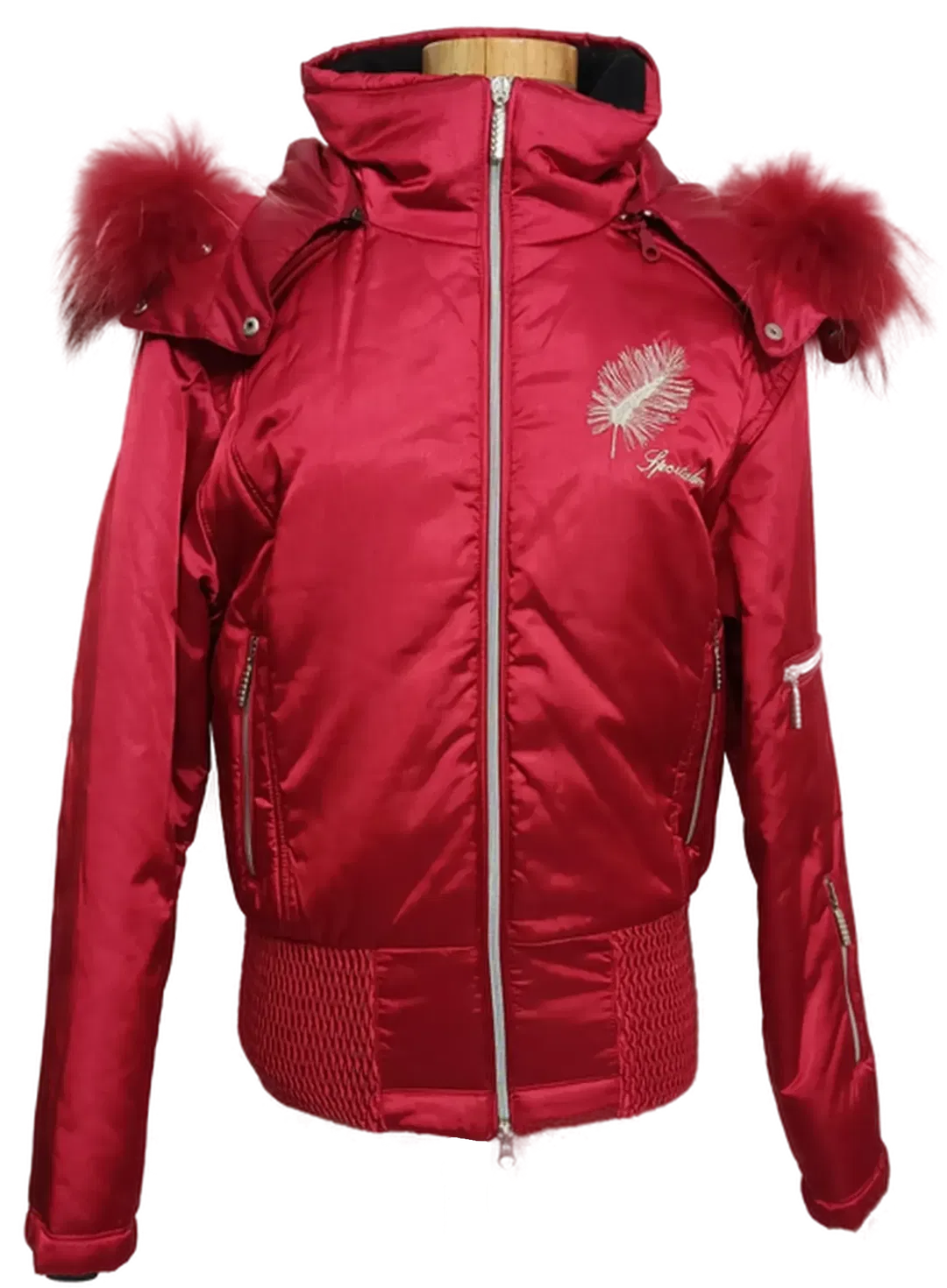 SP Kitzbühel Sportalm Vintage Damen Skijacke mit Kunstpelz rot Größe 40 - Bild 1