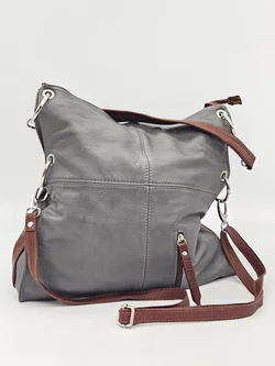 Damen Ledertasche - grau  - Bild 3