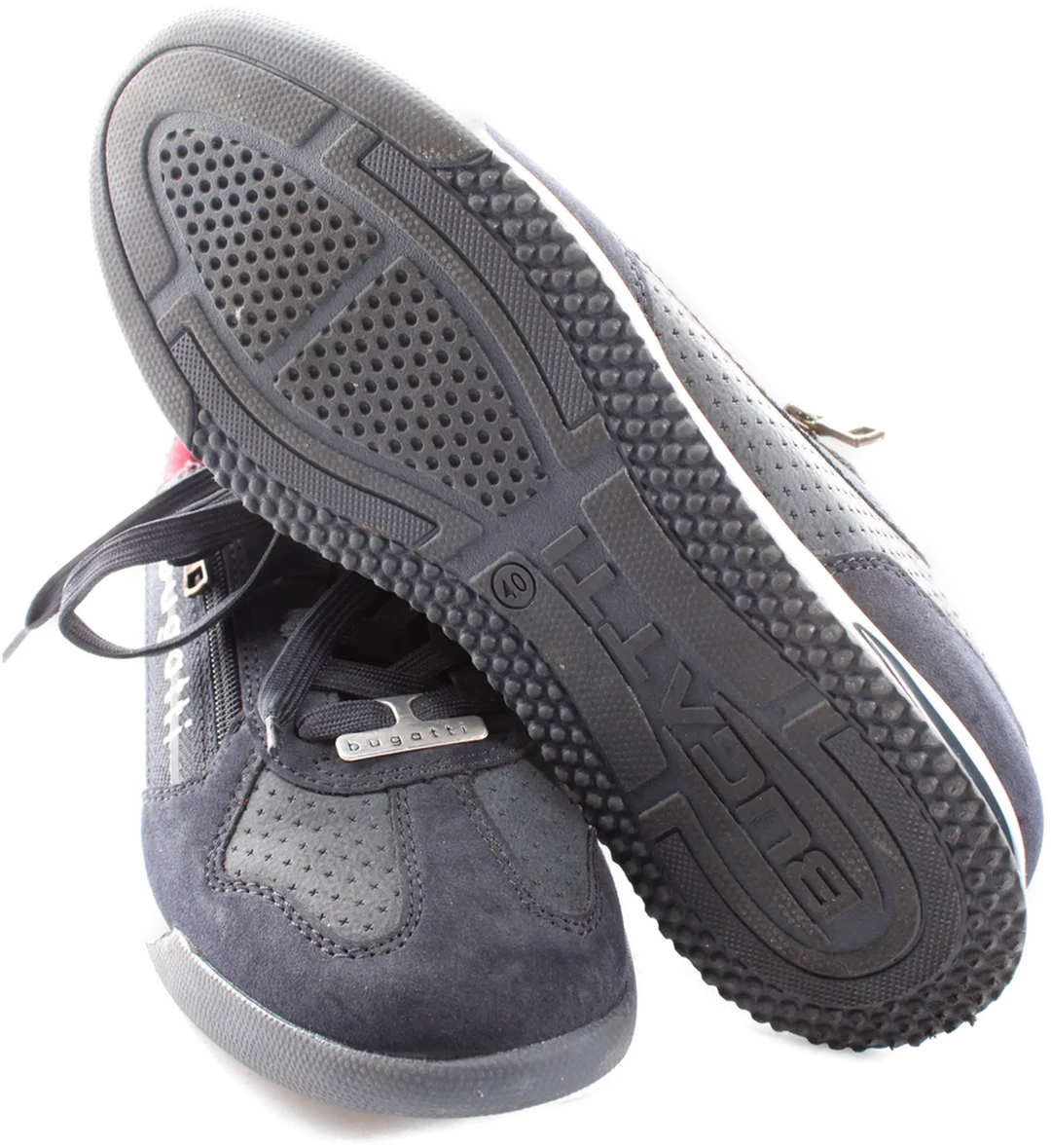 Bugatti Damen Sneaker Gr. 40 – Dunkelblau – Leder/Velours – Reißverschluss – bequem – Bild 3