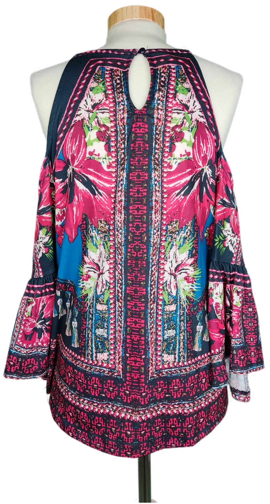 Bodyflirt Damen Blusenshirt pink/lbau gemustert - S/36/38 – Bild 3