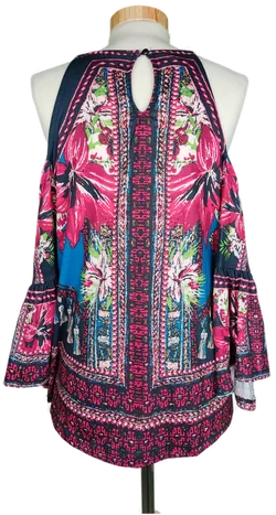 Bodyflirt Damen Blusenshirt pink/lbau gemustert - S/36/38 - Bild 3