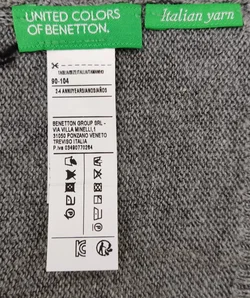 United Colors of Benetton Kinderschal grau/olivgrün Gr. 90-104 – Vorschau 2