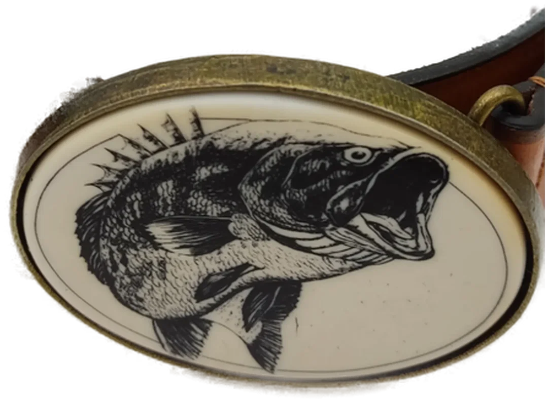 BDG Ledergürtel mit Fischmotiv | Wie Neu – Bild 8