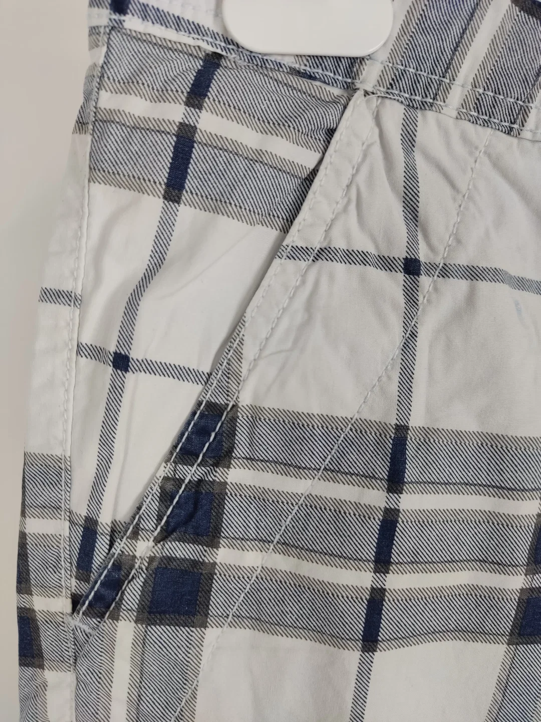 Herrenhose Wild 1978 South America kariert, weiß/blau/grau, Größe L – Bild 3