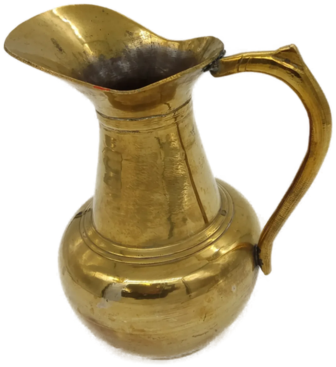 Jugendstil(?) Krug aus Messing mit Henkel - 22cm Vintage – Bild 2