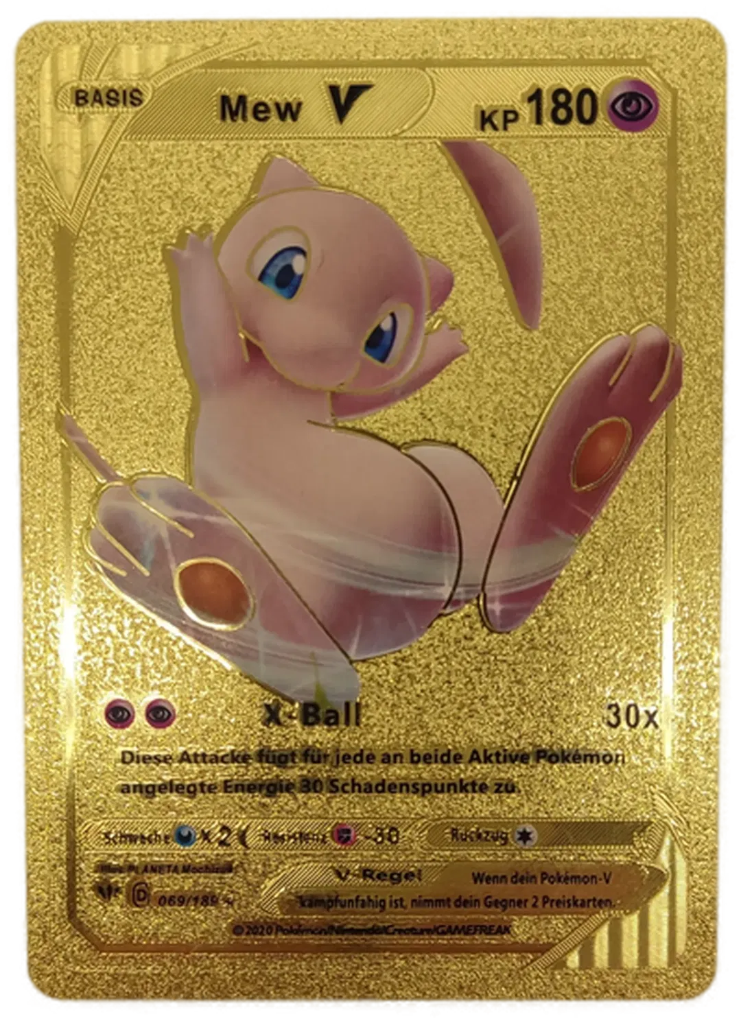 Pokémon Sammelkarte Goldfolie Basis Mew V - Bild 1
