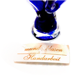 Mundgeblasene Glasöl-Lampe – Handarbeit mit blauem Glasdekor - Bild 3