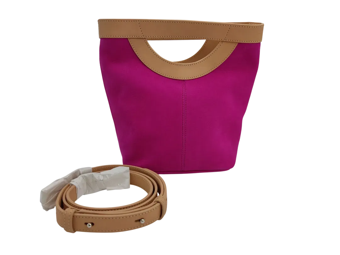 Max V. Koenig Damen Lederhandtasche, pink/creme - Höhe ca. 22 cm  - Bild 4