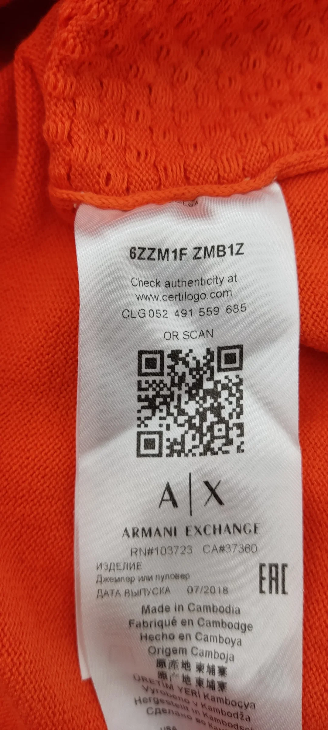 Armani Herren Pullover orange Gr. S – Bild 5