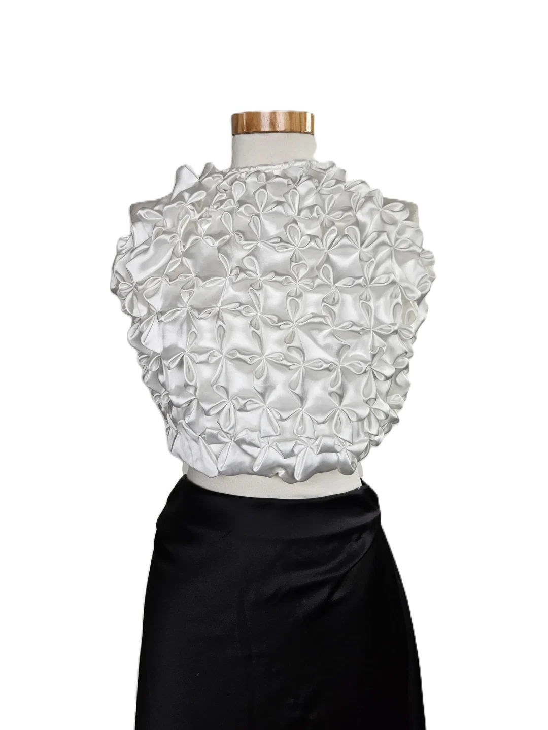 ZARA Damen Bustier Satin, cremeweiß - Gr. L / 40 – Bild 1