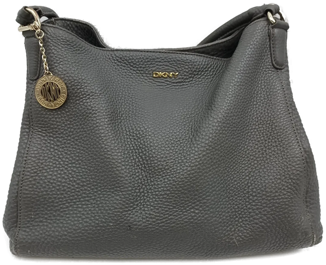 DKNY Damenhandtasche aus genarbtem Leder in Grau – Bild 2