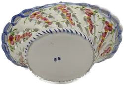 Vintage Obst- Blumenkorb Keramik mit Blumendekor - H/21 cm - Bild 5