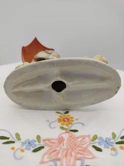 Deutsche Porzellanfigur Junge mit Regenschirm und Enten | Hummel-Stil – Vorschau 10