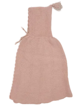 Vintage Baby Cape mit Kapuze, handgestrickt, pastellrosa - Bild 2