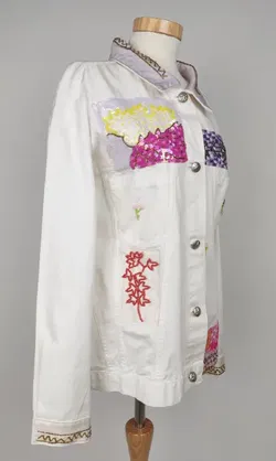 Lily Farouche Damen Jeansjacke, weiß - Gr. L - Bild 2