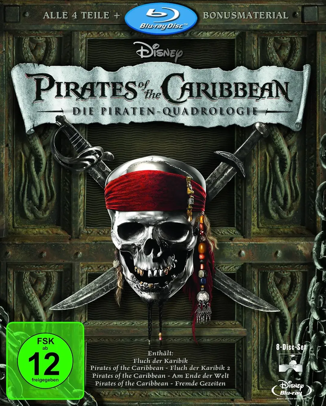 Blu Ray Box Pirates of the Caribbean – Die Piraten Quadrologie | 5 Discs | Disney - Bild 1