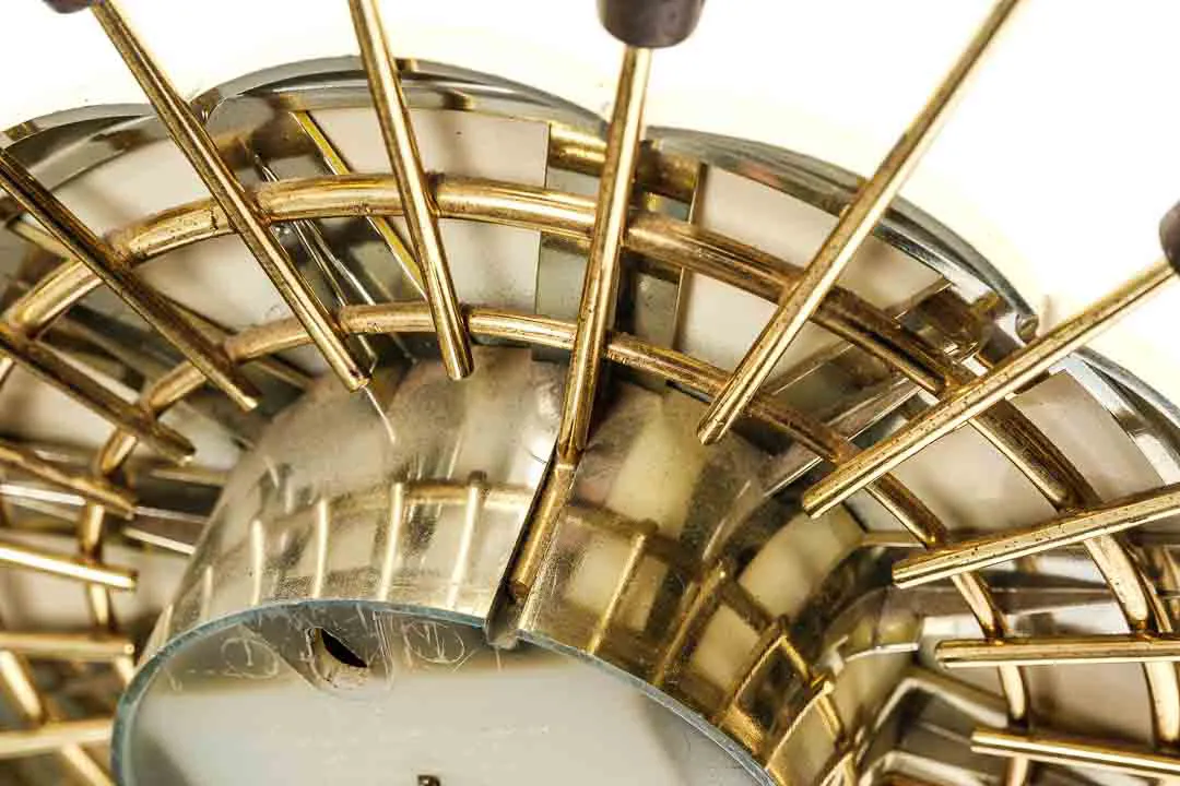 Lux Sunburst Wanduhr mechanisch, Mid Century, Ø ca. 70 cm – Bild 4