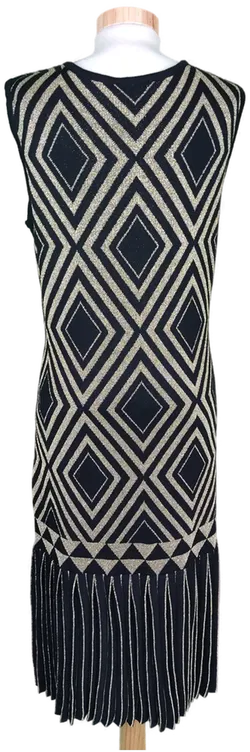 Mona Damen Strickkleid schwarz/gold - 44 - Bild 3