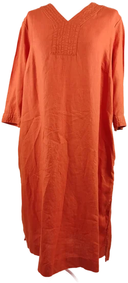 Bonita Midikleid Orange Leinen XXL | Sommerabend-Charme