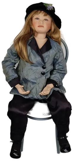 Künstlerpuppe, Christine Orange Porzellanpuppe 