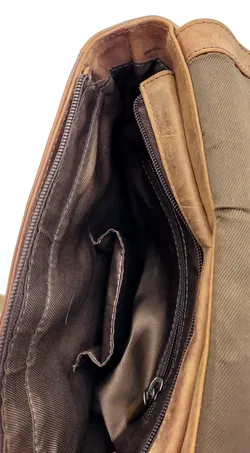 L&B Herren Leder Umhängetasche, braun - Bild 4