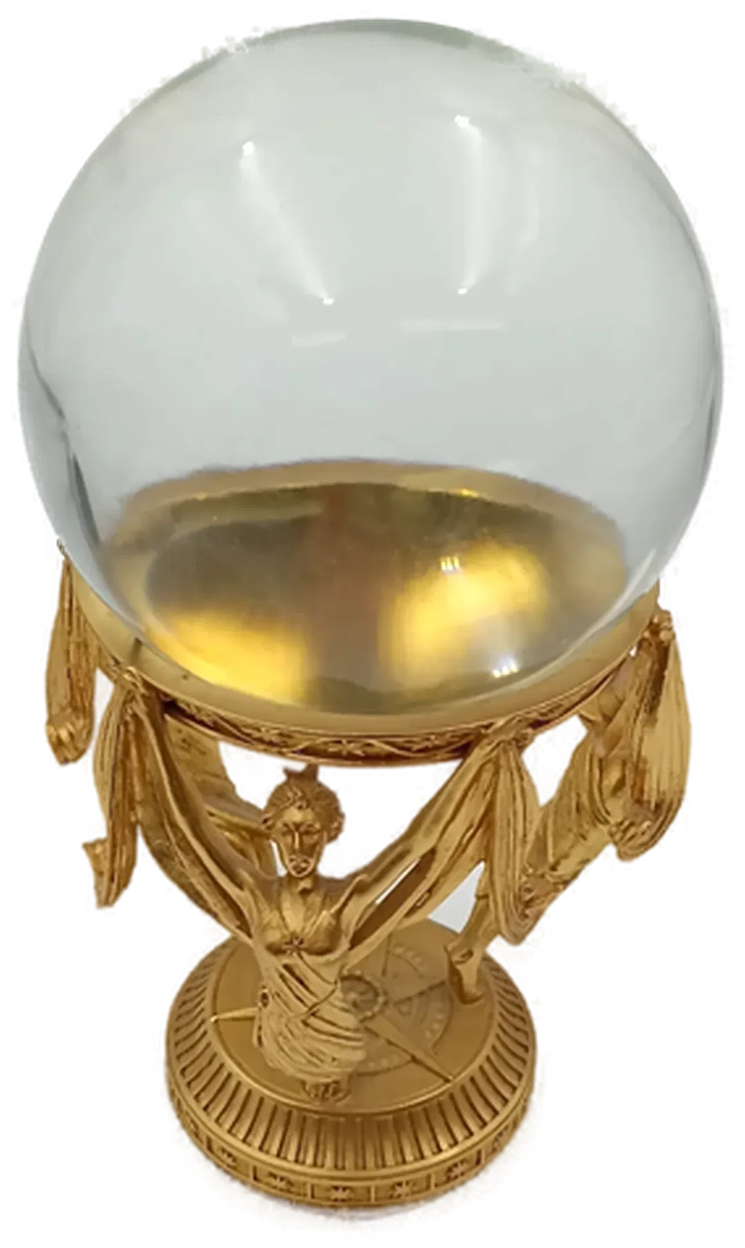 Franklin Mint Crystal Visions Kristallkugel 1989 – 24K Vergoldet mit Original-Bodenlabel – Bild 1
