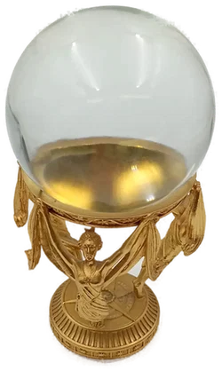 Franklin Mint Crystal Visions Kristallkugel 1989 – 24K Vergoldet mit Original-Bodenlabel