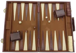 Vintage Backgammon im Lederkoffer - Bild 2