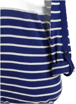 Damen Langarmpulli gestreift mit Ärmelriegel, Marinelook, Gr. XL - Bild 4