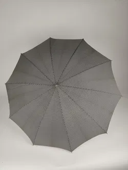 Vintage-Flanierschirm / Sonnenschirm / Damenschirm - schwarz-weiss Hahnentritt - Bild 2