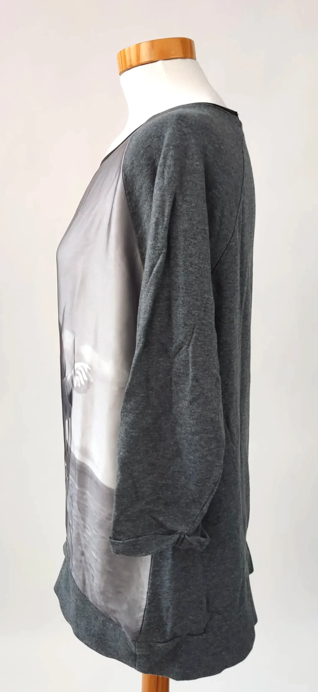 17&Co CASUALWEAR Damen Shirt grau mit Aufdruck - Gr. M /38 – Bild 3