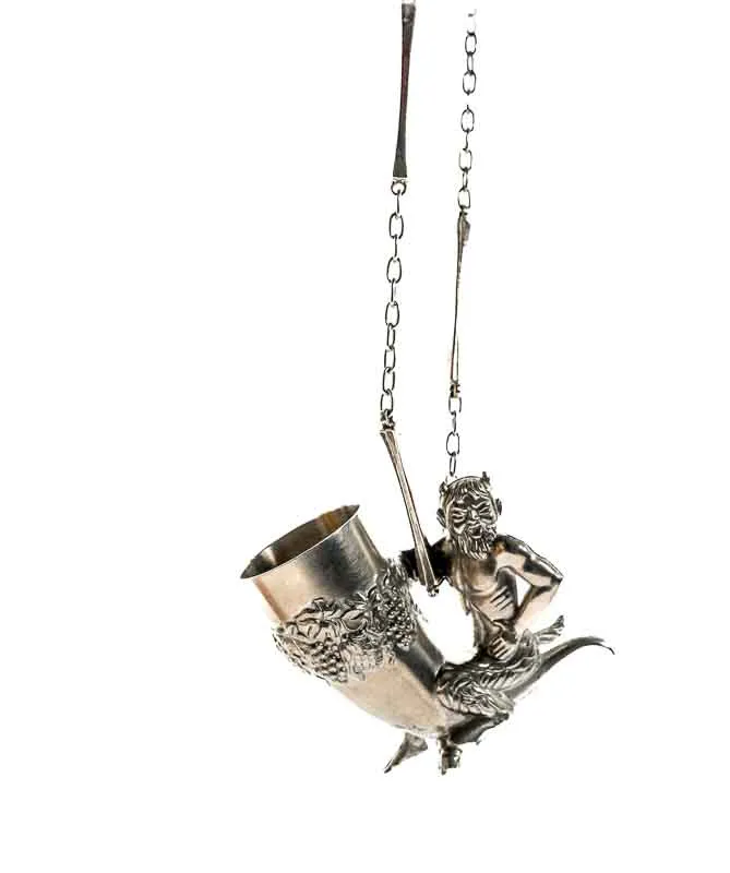 Vintage Trinkhorn, Bacchus Satyr, BMF 94% mit Halskette! - Bild 1