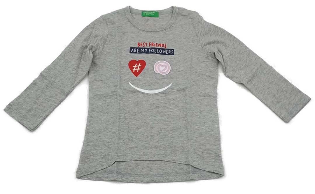 United Colors of Benetton Kindershirt grau Gr. 82 - Bild 4