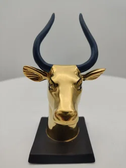 Goldener Sacred Cow Porzellan & Zertifikat von Franklin Mint | Limitierte Rarität – Vorschau 3