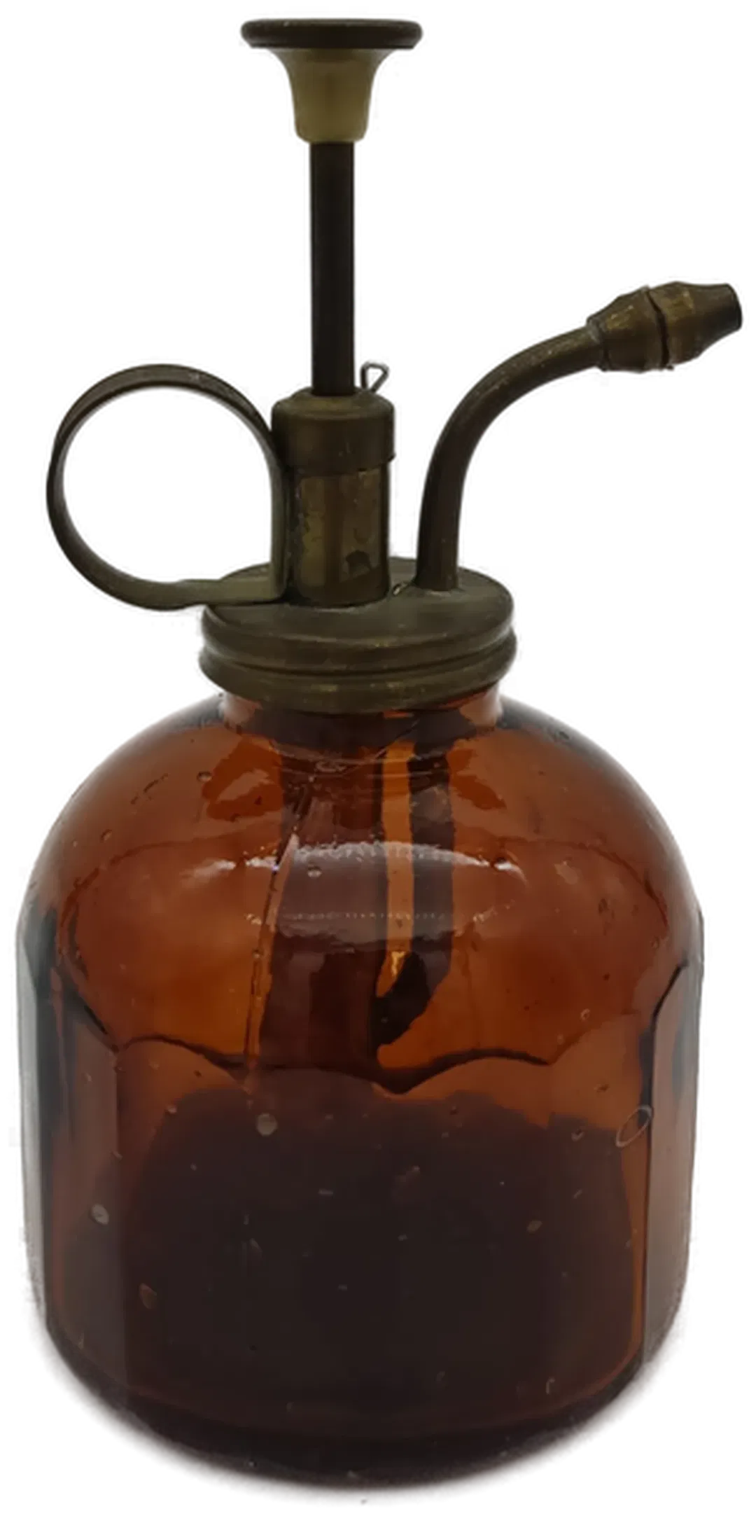 Ölpumpflasche Glas braun, Höhe: ca. 14 cm Retro - Bild 1