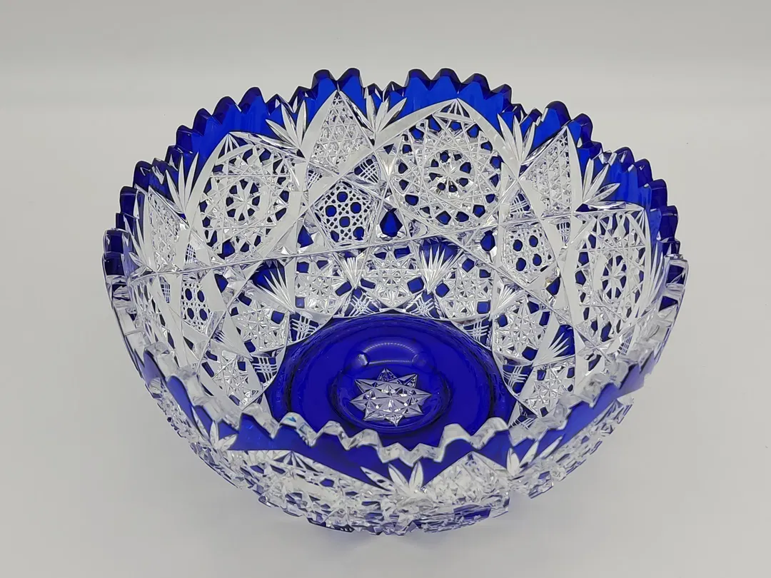 Dekorative Bleikristallschüssel  in blau - Bild 1