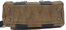 Damen Handtasche mit Nieten/ Kettendetails braun/schwarz - Bild 7