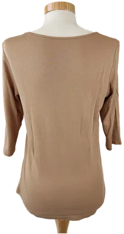 Damenbluse braun 3/4 Arm - M/38 - für Flohmarkt entnommen - Bild 3