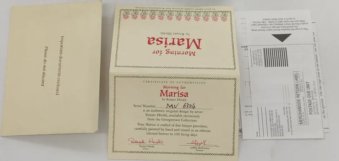 Puppe Porzellan "Morning for Marisa" By Renate Höckh Serial Nummer: MV 6324  – Bild 5