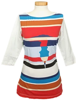 Trussardi Jeans Damen Shirt mehrfarbig gemustert Gr. S - Bild 1