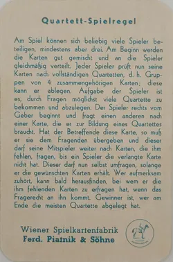 Vintage Kartenspiel (Quartett) 
