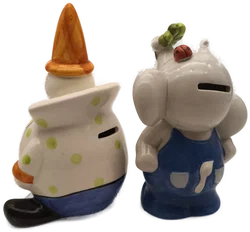 2 Spardosen "Elefant & Clown", Keramik – Vorschau 3