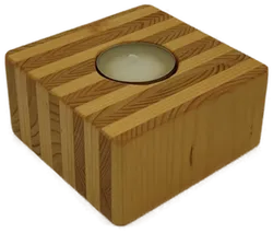 Teelichthalter aus Schichtholz quadratisch - Bild 3