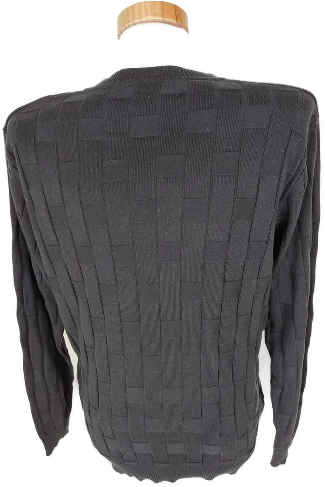 Pullover "Adamus", langarm mit V-Ausschnitt, schwarz, gestrickt, Größe EUR 50 – Bild 3