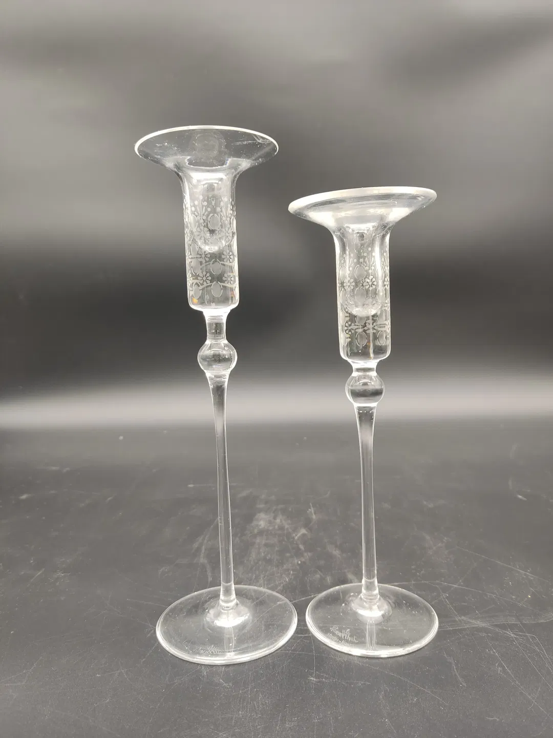2 Kerzenständer der Marke Rosenthal - Glas mit hübschem Muster - Bild 1