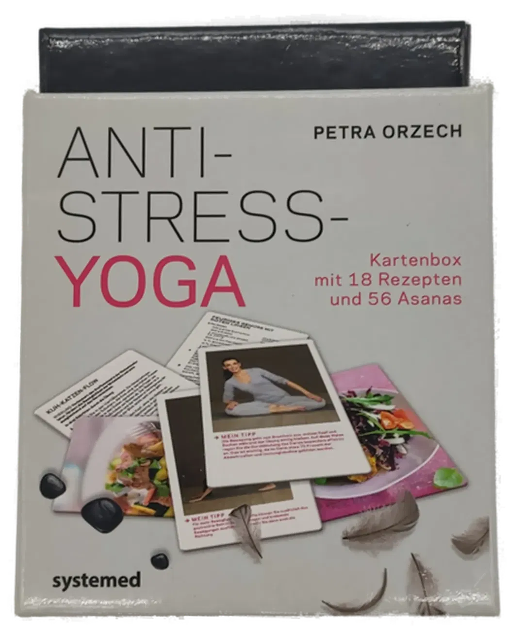 Anti-Stress Yoga Kartenbox mit 18 Rezepten und 56 Asanas - Bild 1