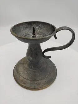 Kerzenhalter aus Messing mit Patina, Höhe 13 cm, Vintage Deko - Bild 1