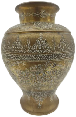 Islamische Arabische Kalligraphie Messingvase | Handgravierter Orientalische Charme - Bild 3