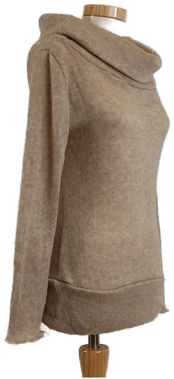 Damen Strickpullover mit weitem Rollkragen, Beige, Gr. 38 - Bild 3